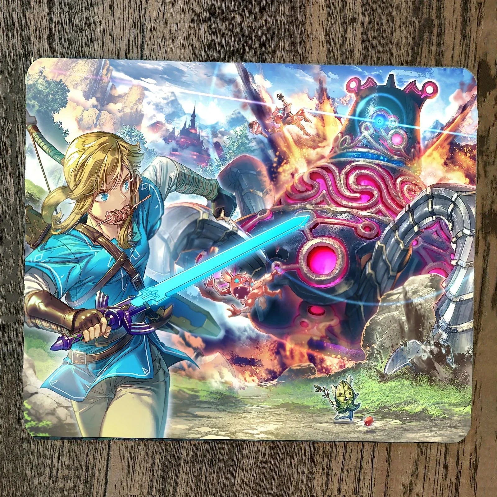 Links Guardian Zelda Themed Mouse Pad with Durable Non-Slip Surface, Water-Resistant Design, and Optimal Size for Precise Mouse Control