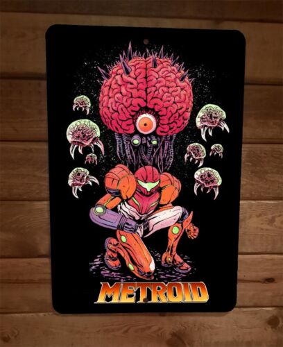 Mother Brain Metroid 8x12 Inch Metal Wall Sign Poster Video Game