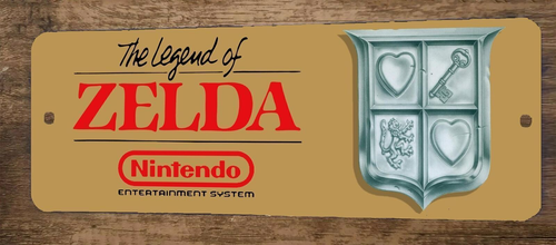The Legend of Zelda 3x12 Inch Metal Wall Sign with Classic Arcade Design