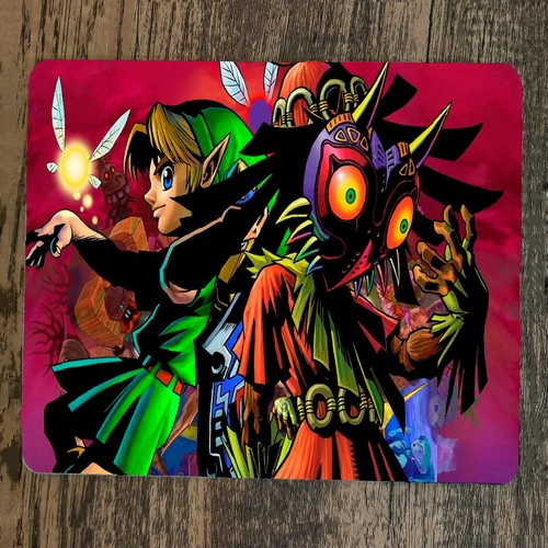Zelda Majora's Mask and Link Gaming Mouse Pad with 9.8x7.9 Inch Surface for Precision and Comfort