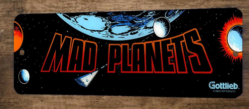 Mad Planets Arcade 3x12 Metal Wall Video Game Marquee Banner Sign
