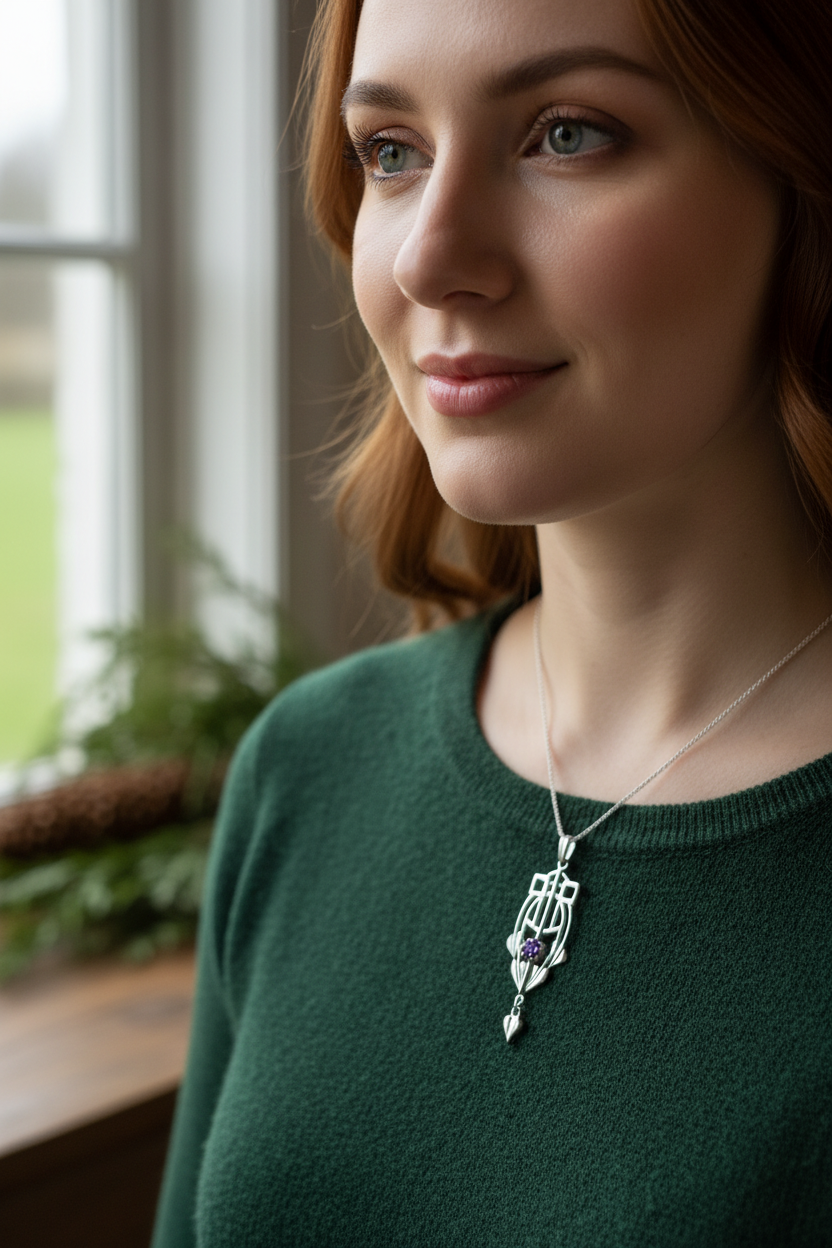 Scottish Mackintosh Thistle Necklace