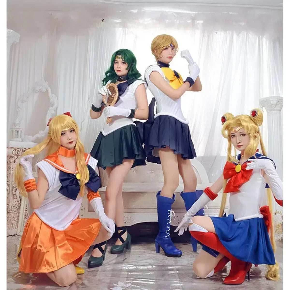 Sailor Moon Cosplay Costume - Dress, Vestido, Wig - Purple / S
