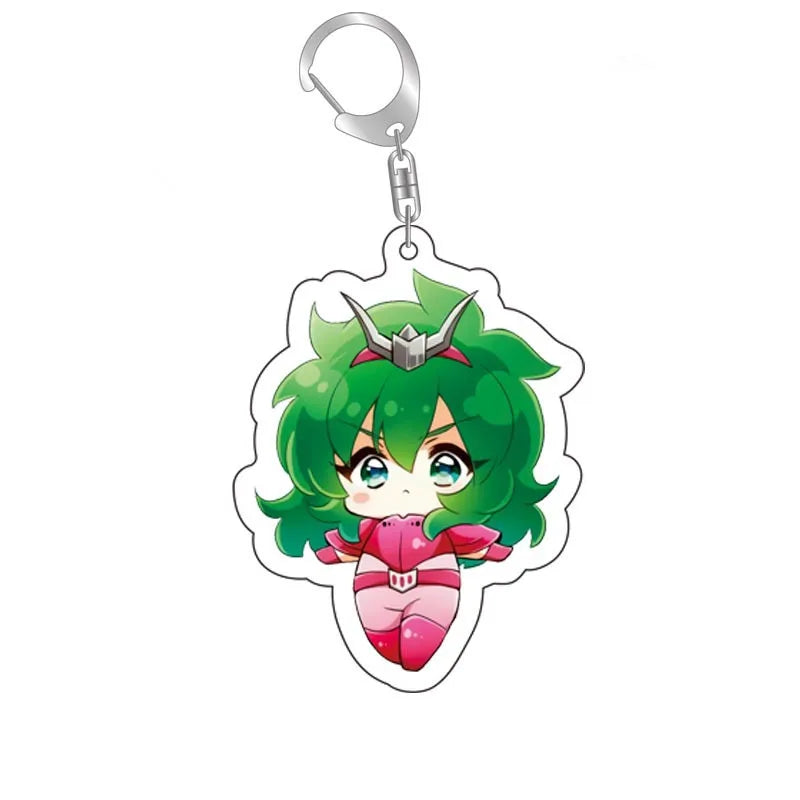 Saint Saori Kido Shiryu Hyoga Ikki Shun Key Chains Keychain Cosplay Acrylic Pendant Keyring Christmas Gift Prop