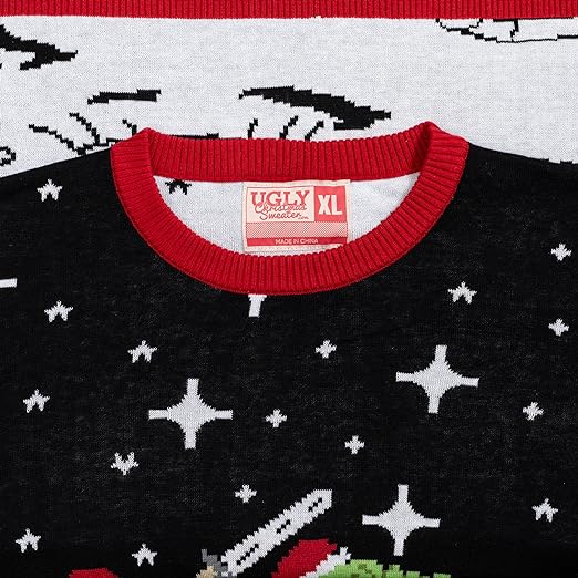 Santa Claus Riding T-Rex on Moon Pixelated