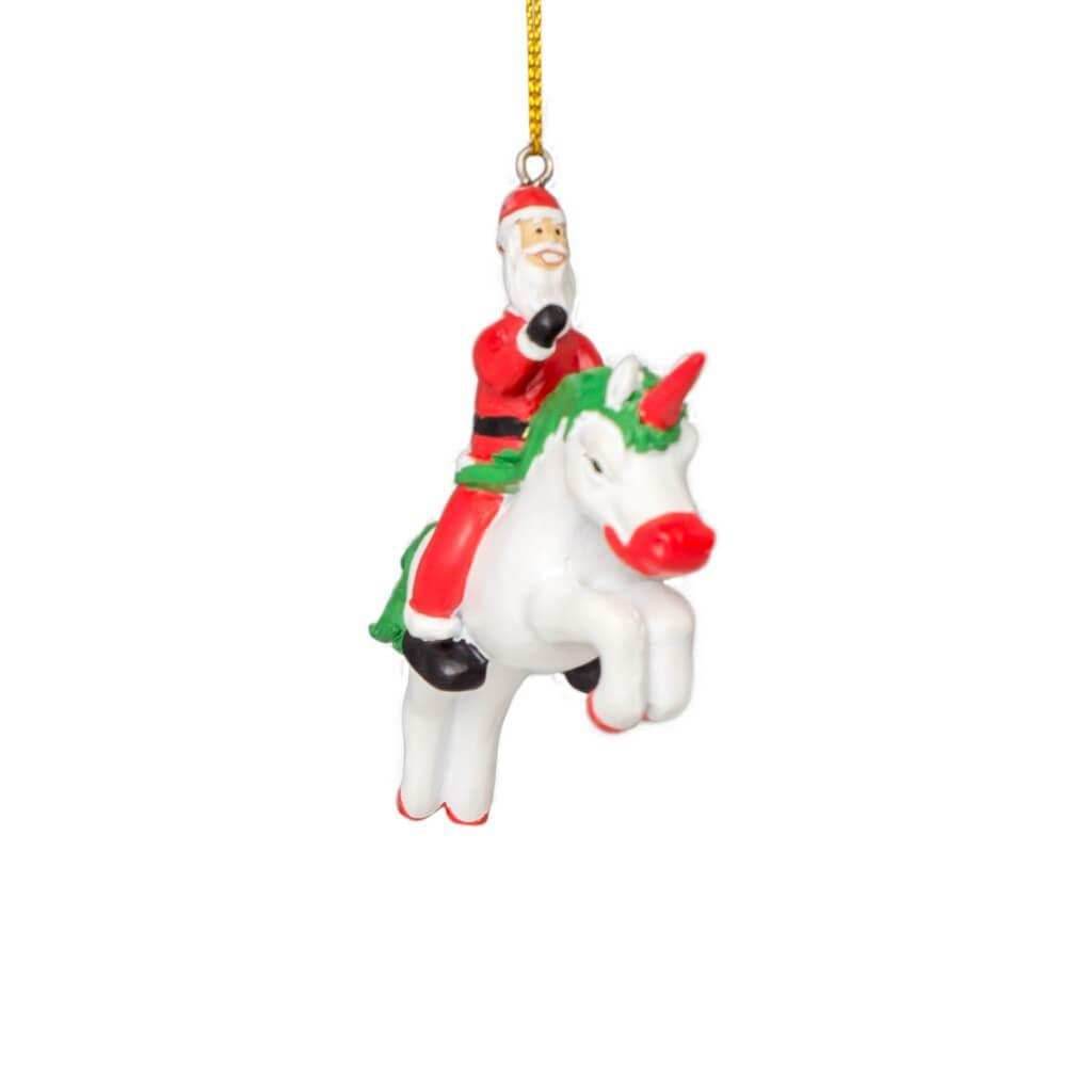Santa Unicorn Christmas Tree Ornament Decoration - 