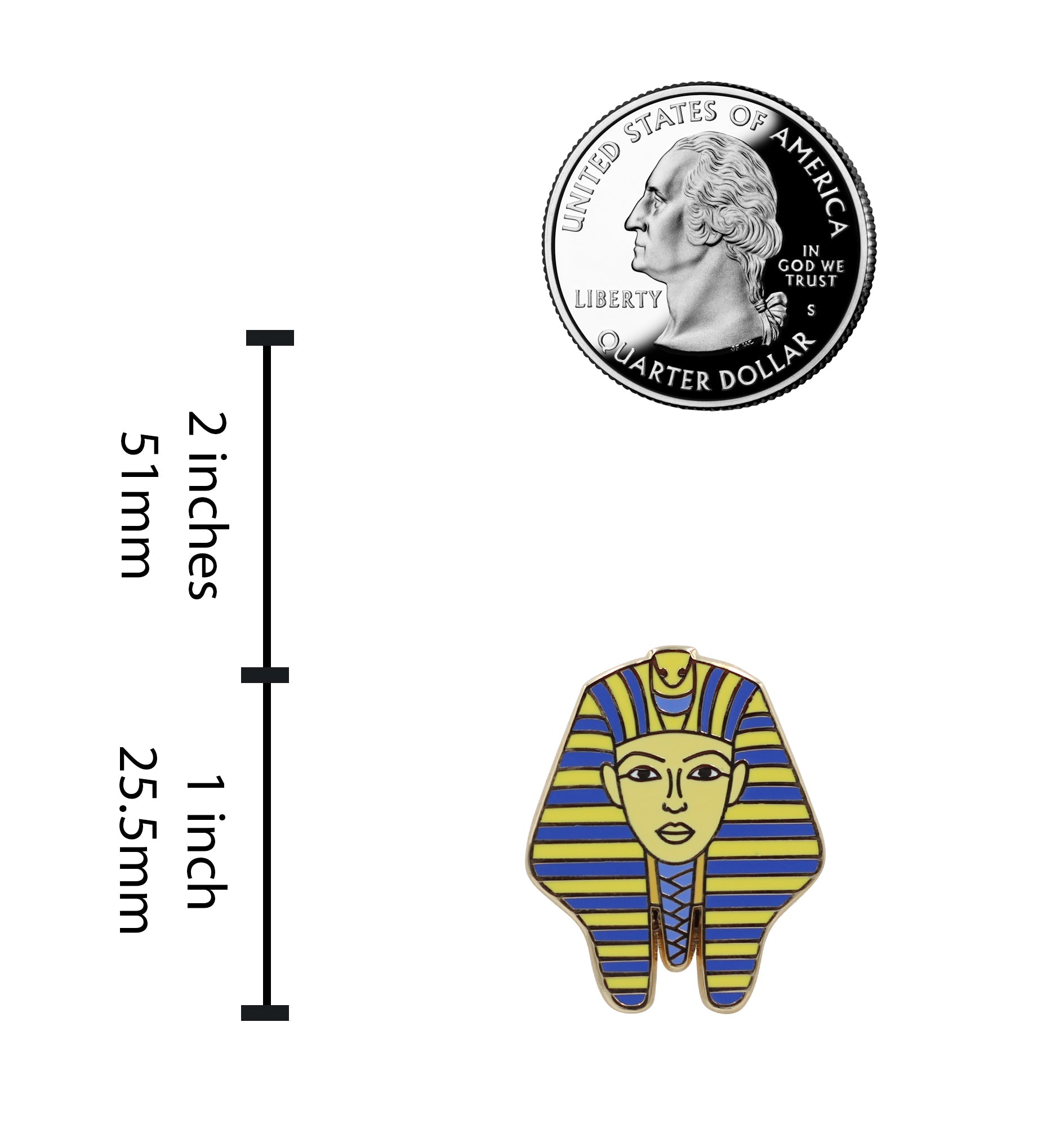 King Tut Mask Pin - Historic Egyptology Enamel Pin