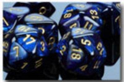 Scarab Polyhedral Royal Blue/gold 7-Die Set - 