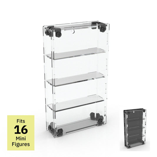 16 Miniature Figure Display Case - Black / UV Blocking