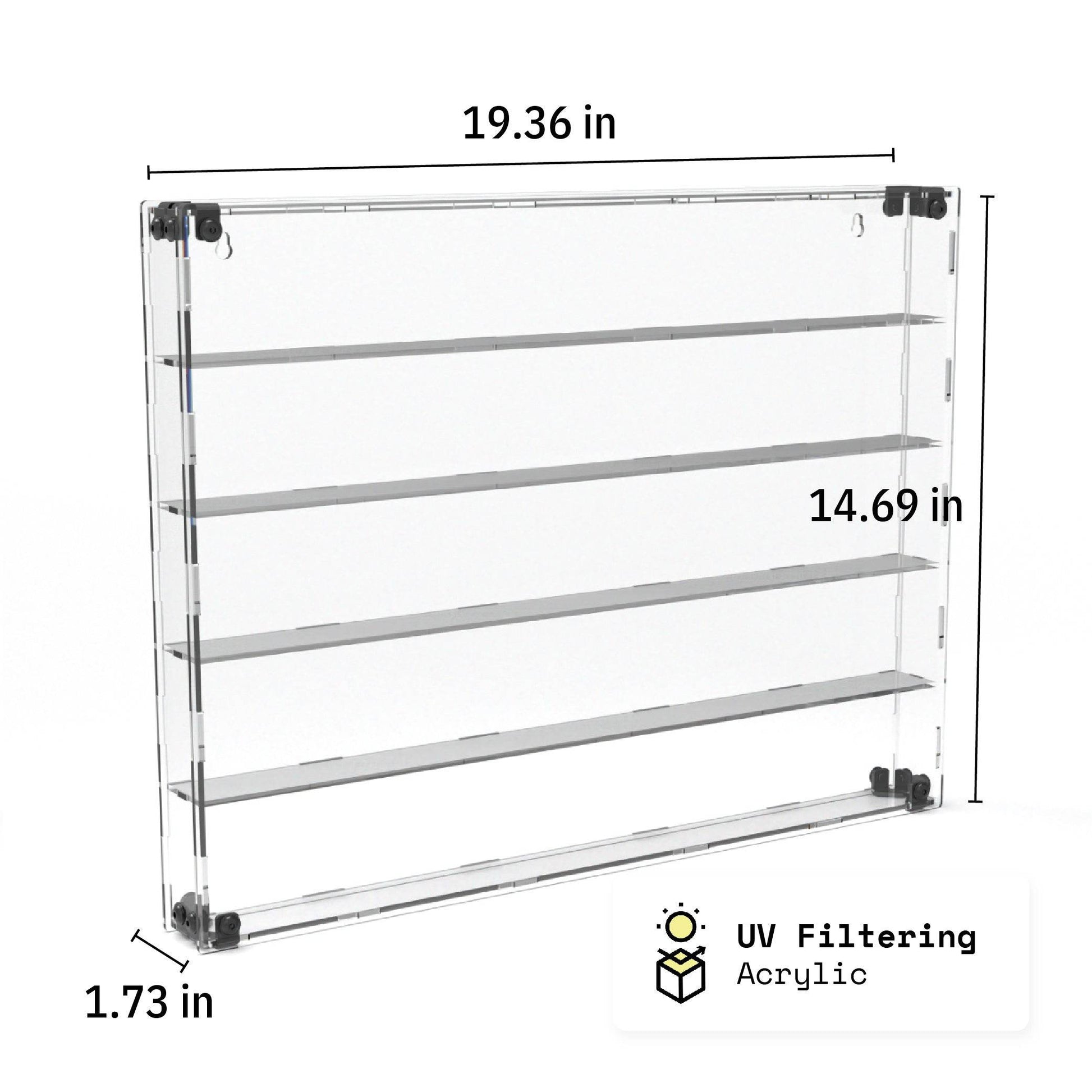 75 Miniature Figure Display Case (Tall Fig Friendly) - Black / UV Blocking