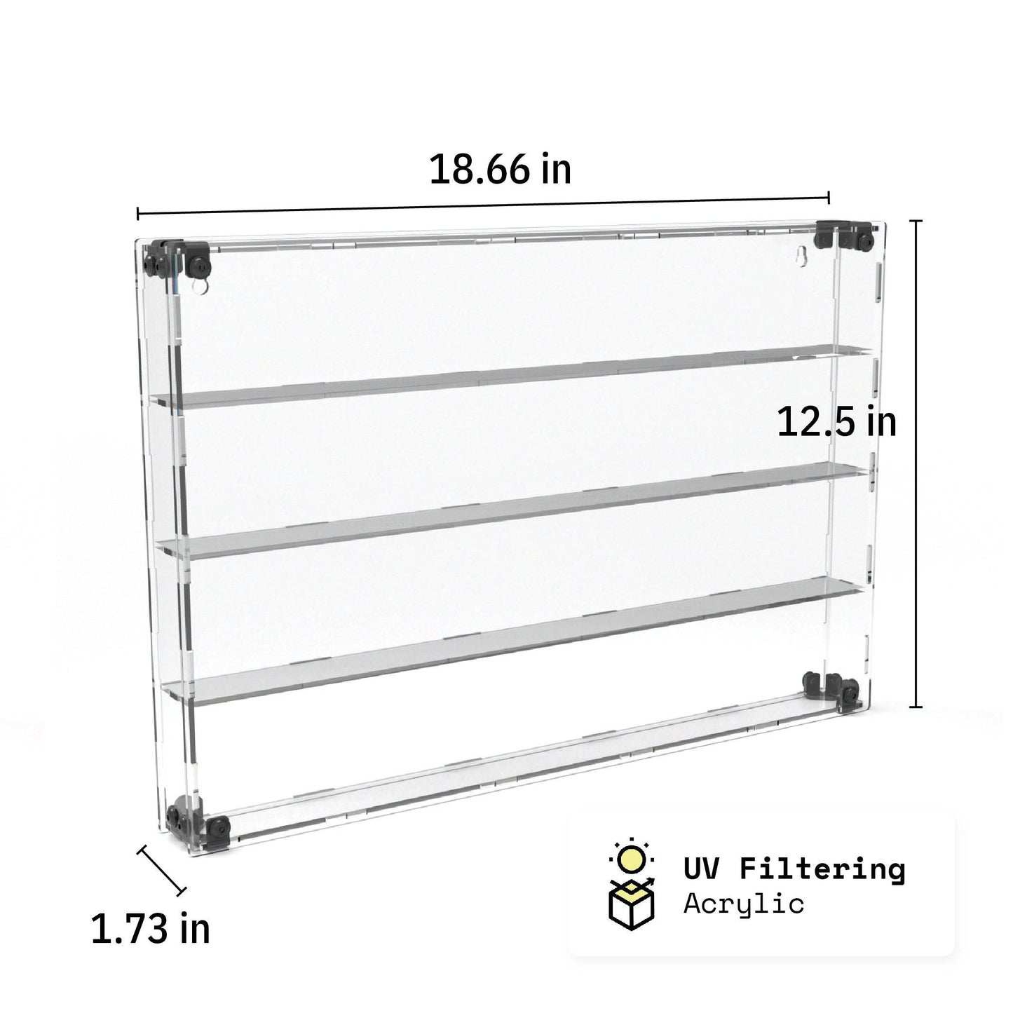 56 Miniature Figure Display Case (Tall Fig Friendly) - Black / UV Blocking