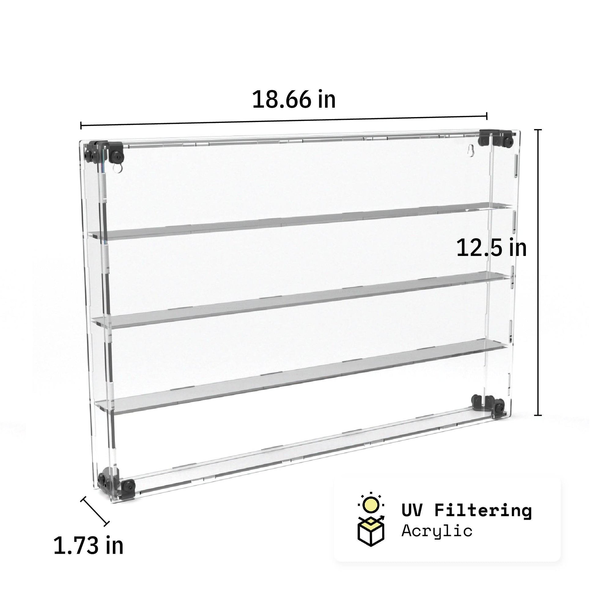 56 Miniature Figure Display Case (Tall Fig Friendly) - Black / UV Blocking
