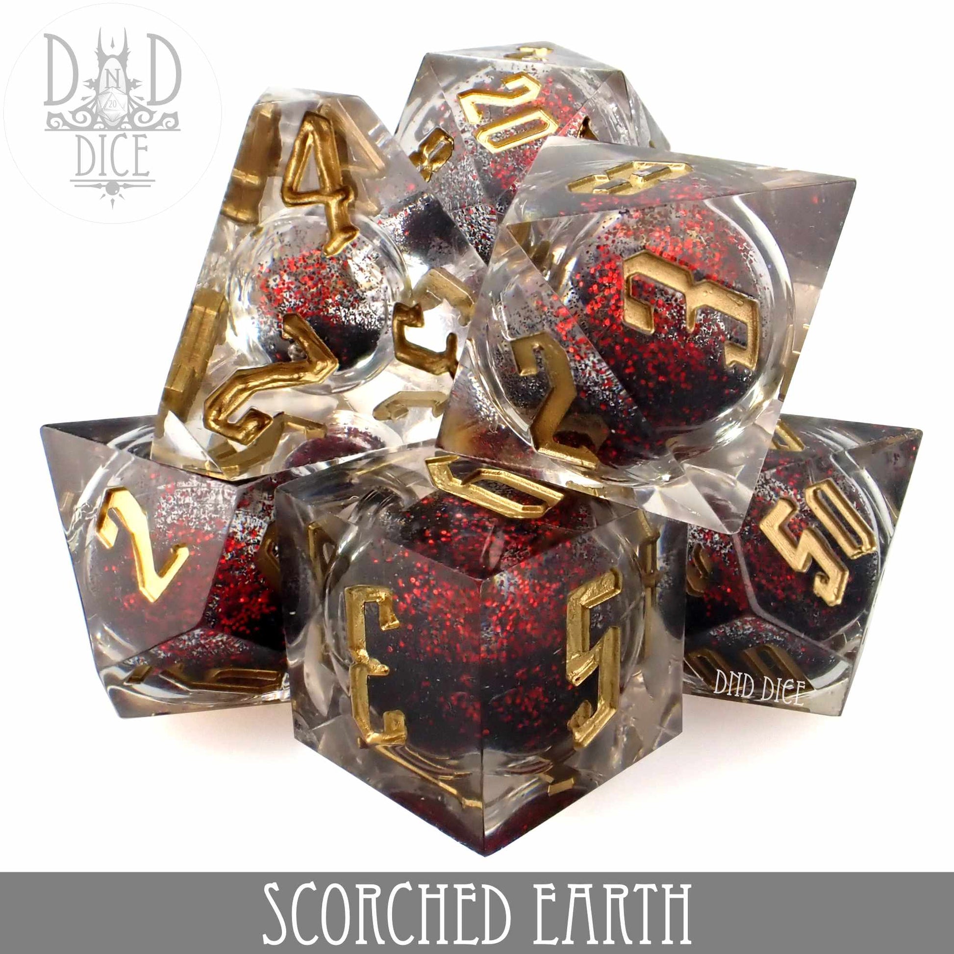 Scorched Earth Liquid Core Dice Set