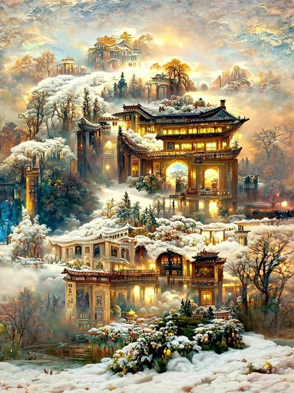 Sea Of Clouds Castle Dream Scenery Personality DIY Full Drill Diamond Decorative Painting