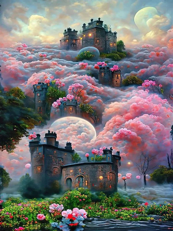 Sea Of Clouds Castle Dream Scenery Personality DIY Full Drill Diamond Decorative Painting