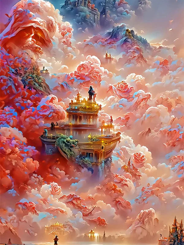 Sea Of Clouds Castle Dream Scenery Personality DIY Full Drill Diamond Decorative Painting