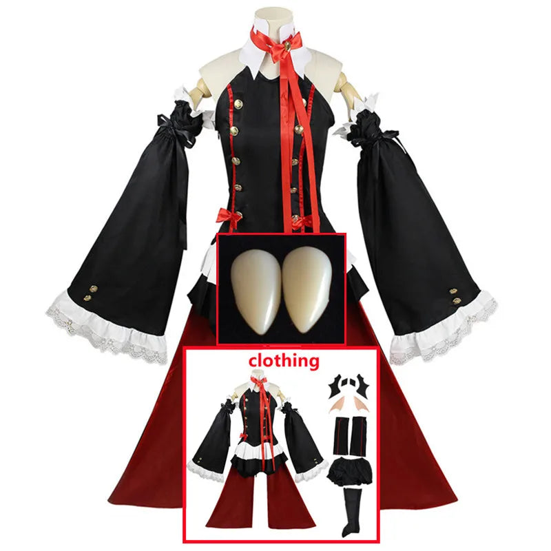 Seraph Of The End Krul Tepes Cosplay Costume Uniform Anime Owari no Seraph Witch Vampire Curl tepes Clothes For Women