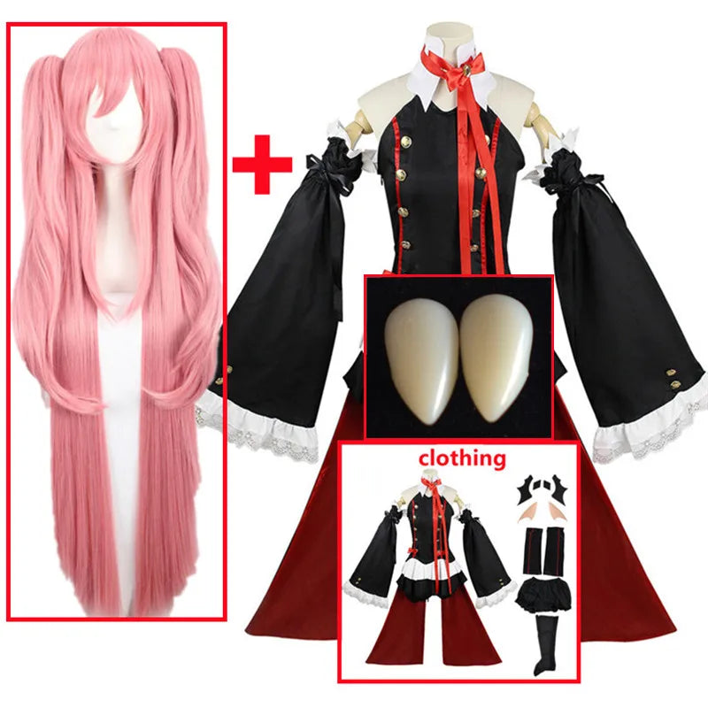 Seraph Of The End Krul Tepes Cosplay Costume Uniform Anime Owari no Seraph Witch Vampire Curl tepes Clothes For Women