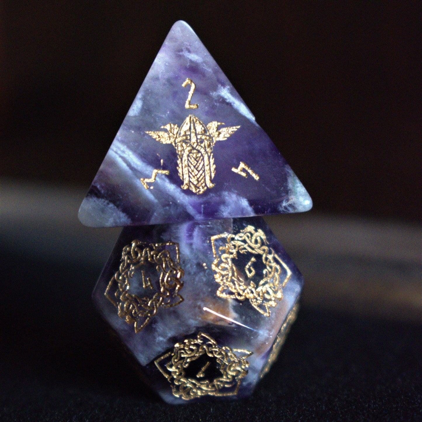 Serpent of Midgard Amethyst Dice Set