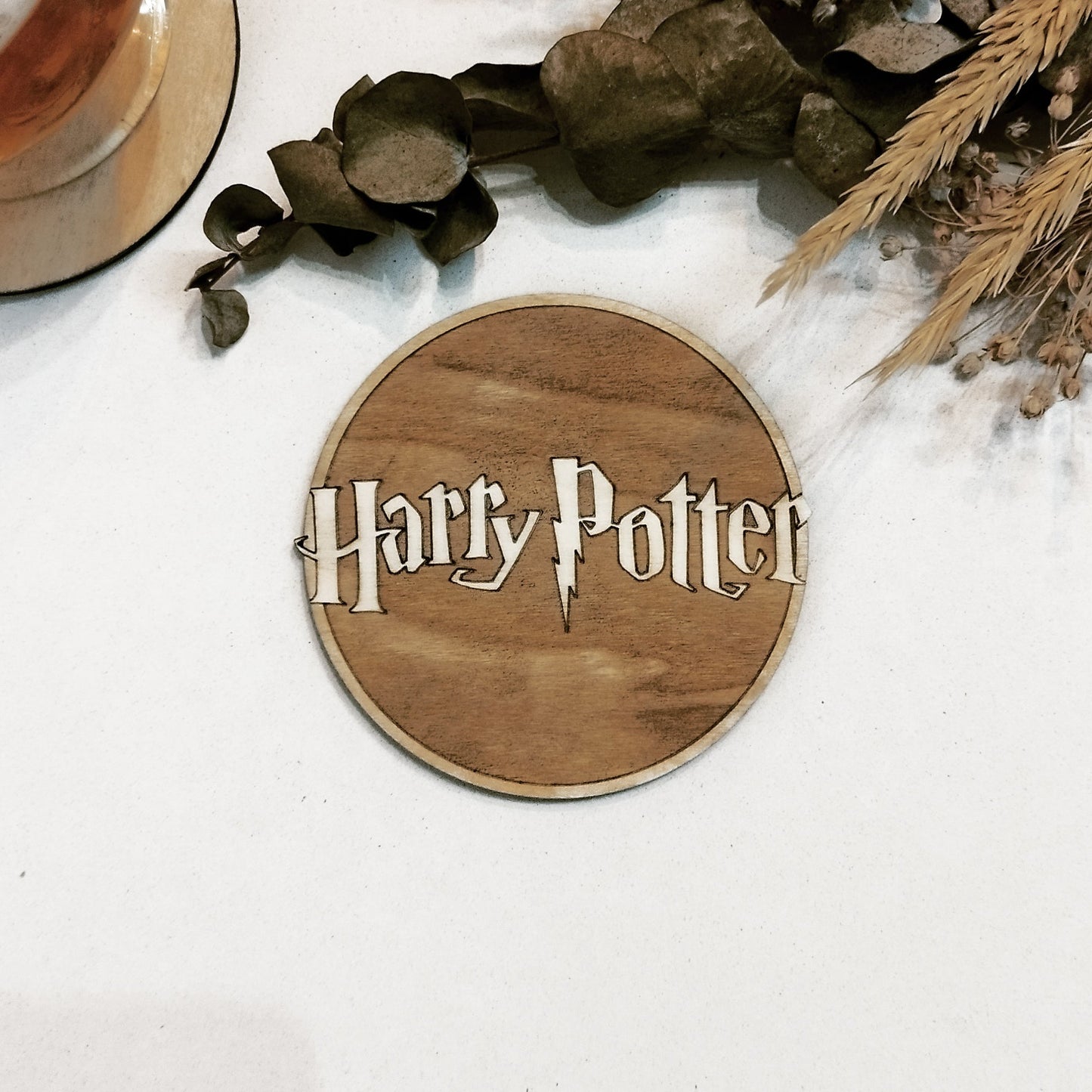 Set of 6 Harry Potter Wooden Coasters - Handmade Gift - Housewarming - Wood Kitchenware