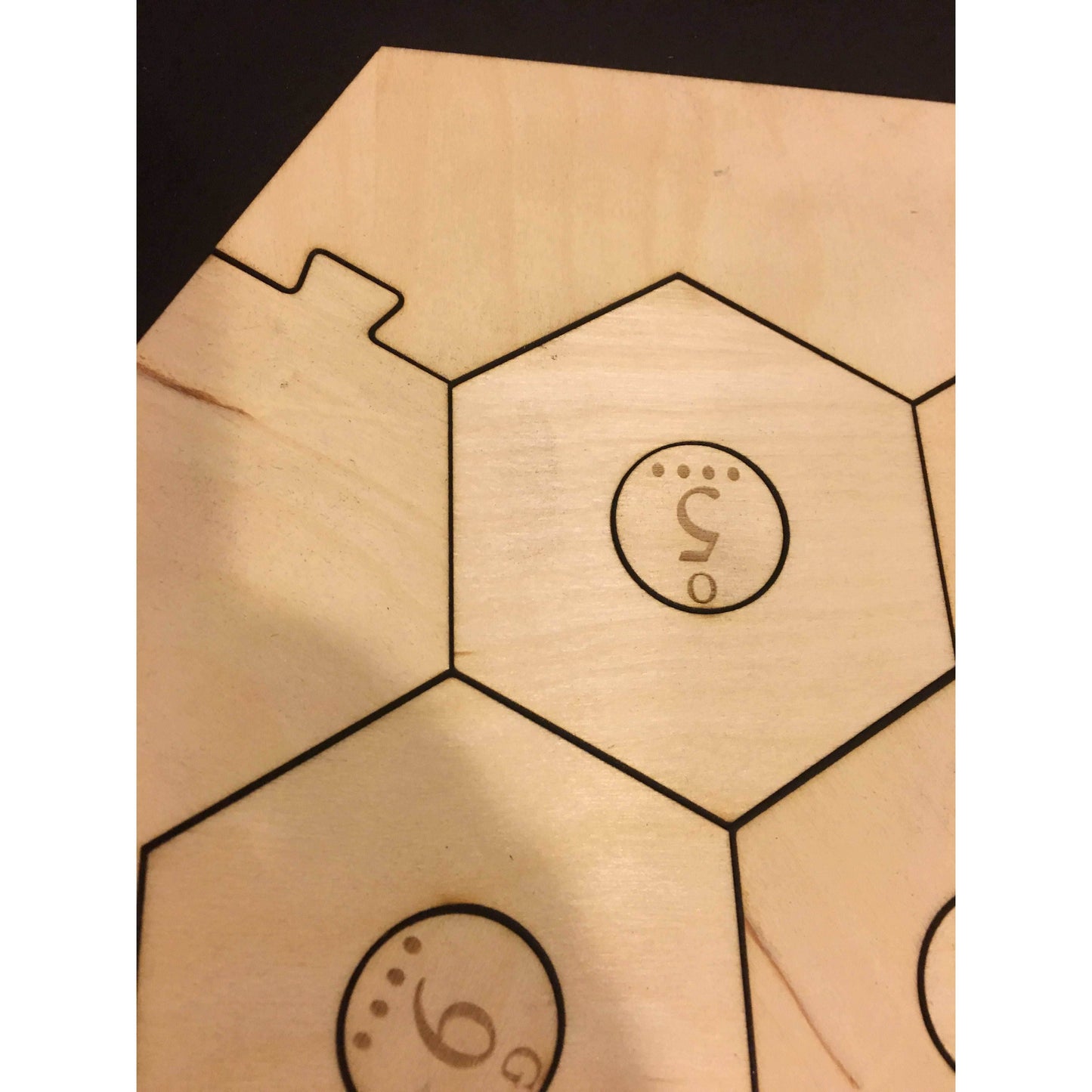Catan Compatible Blank Game Board Set with Laser Etched Number Tokens and Border Pieces - 