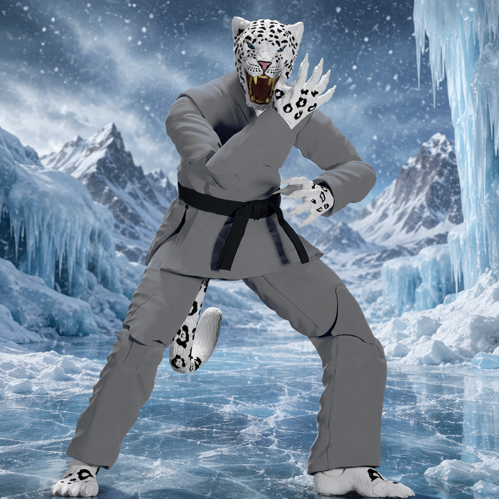 Jiu Jitsu Combat Creatures Shadow 'Ice' the Snow Leopard Action Figure
