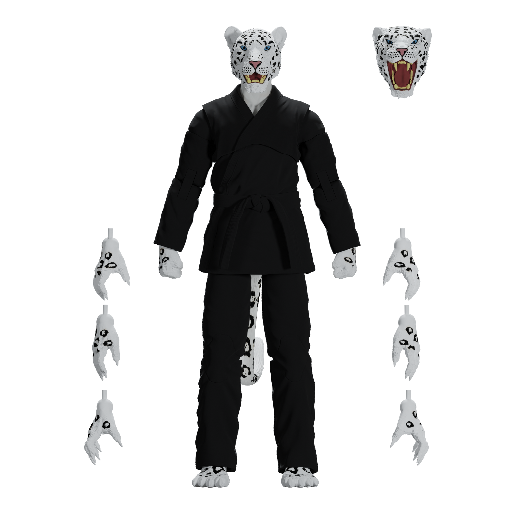 Jiu Jitsu Combat Creatures Shadow 'Ice' the Snow Leopard Action Figure