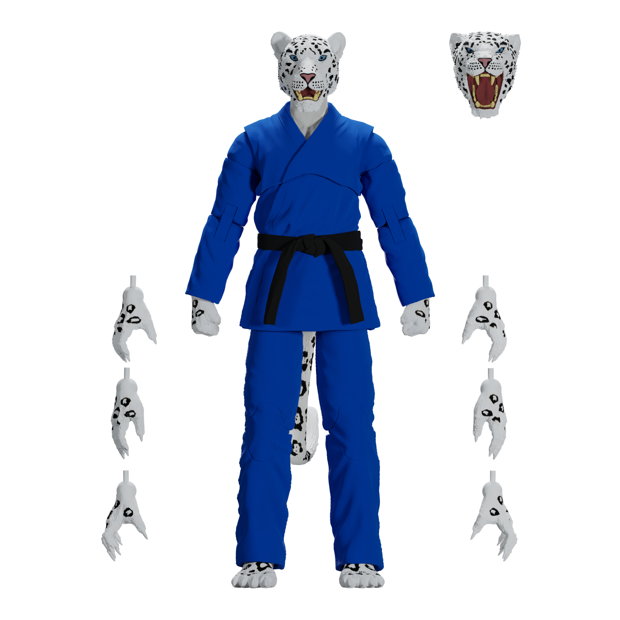 Jiu Jitsu Combat Creatures Shadow 'Ice' the Snow Leopard Action Figure