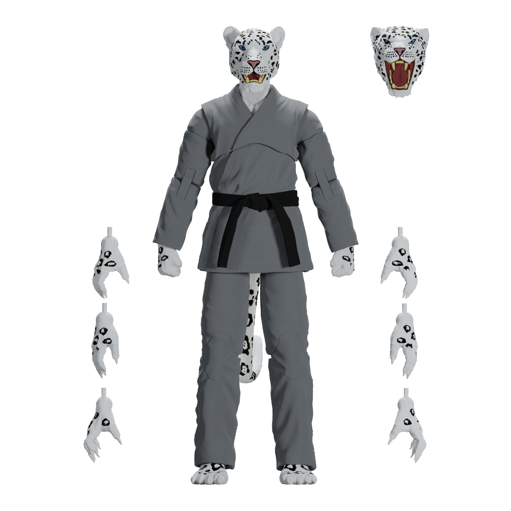 Jiu Jitsu Combat Creatures Shadow 'Ice' the Snow Leopard Action Figure