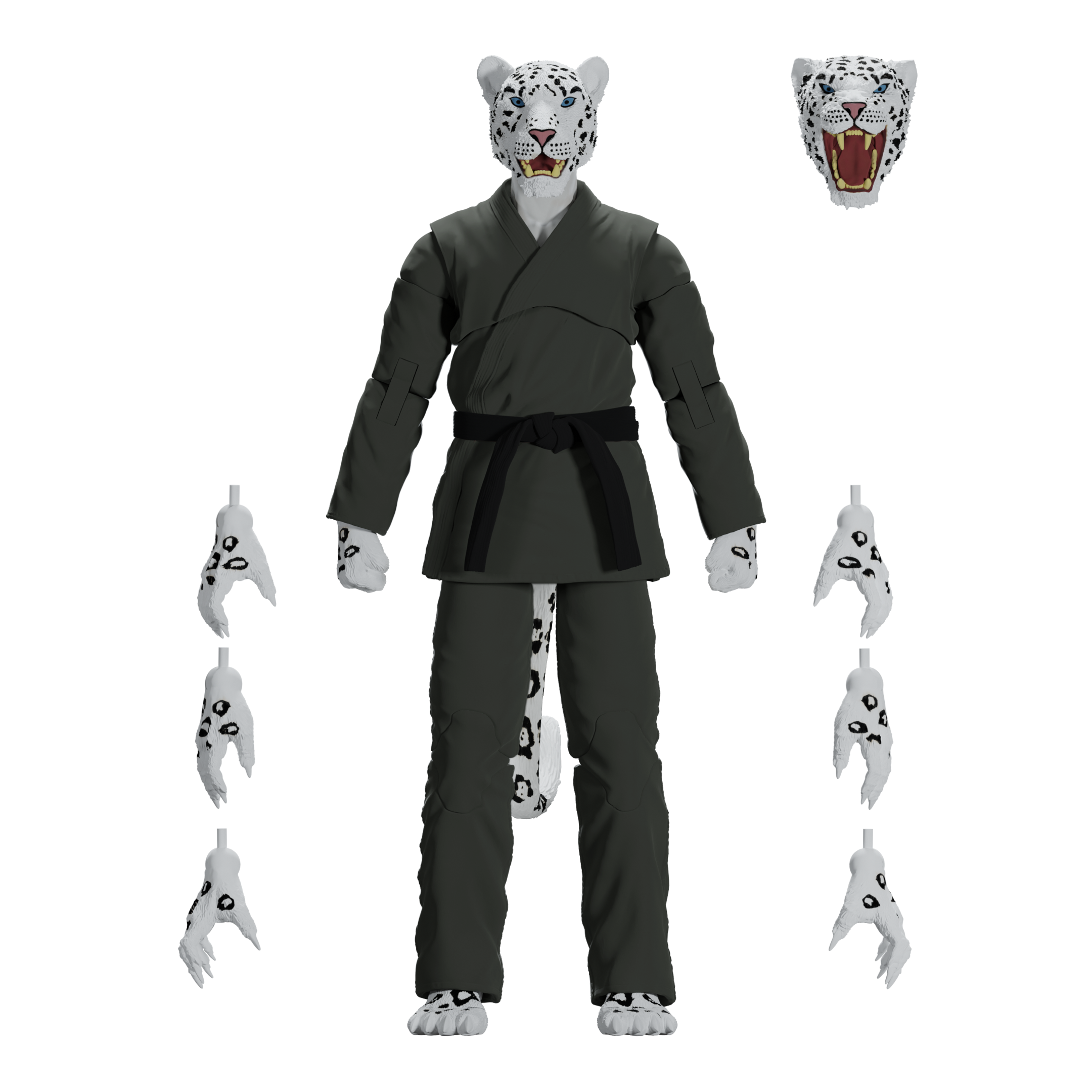 Jiu Jitsu Combat Creatures Shadow 'Ice' the Snow Leopard Action Figure