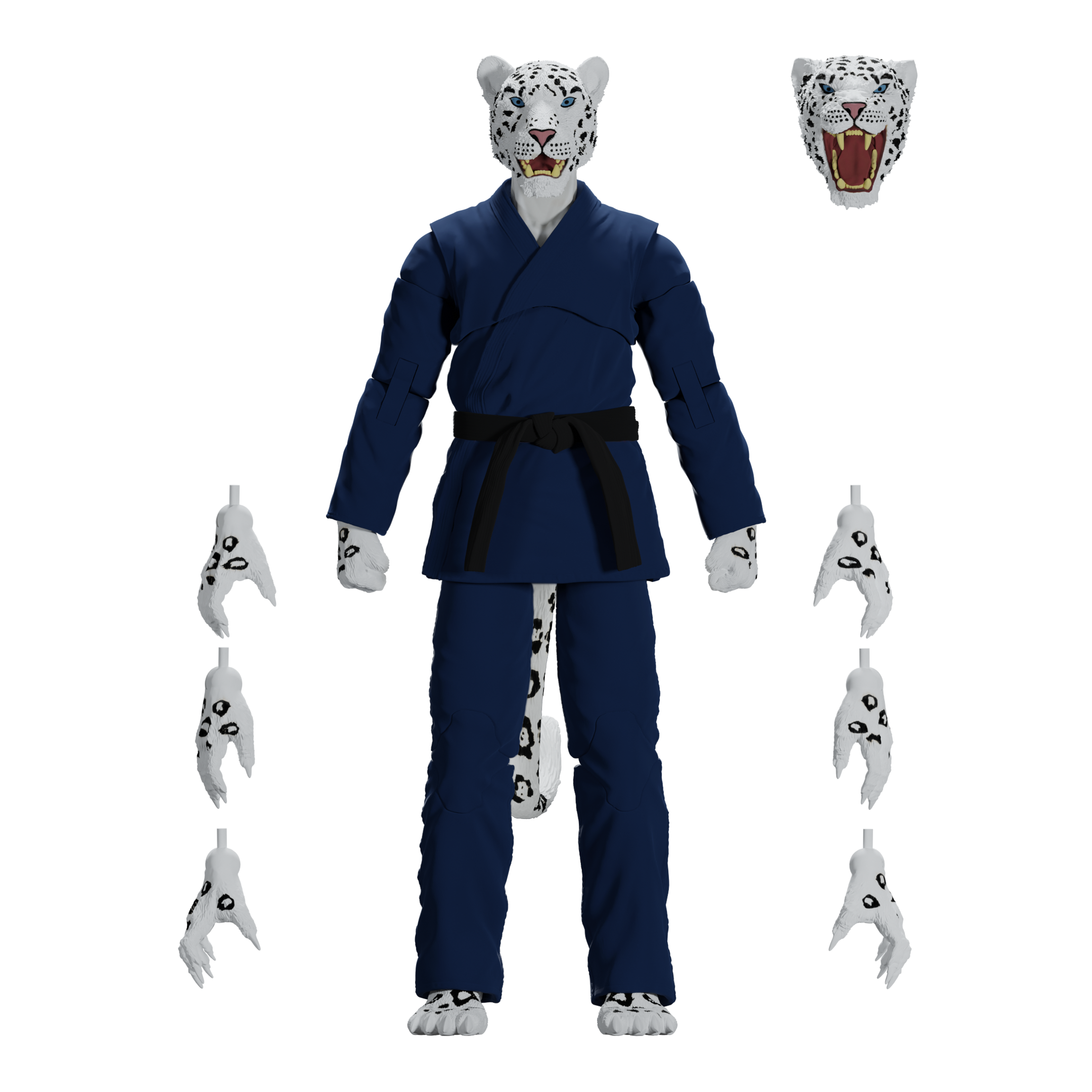 Jiu Jitsu Combat Creatures Shadow 'Ice' the Snow Leopard Action Figure