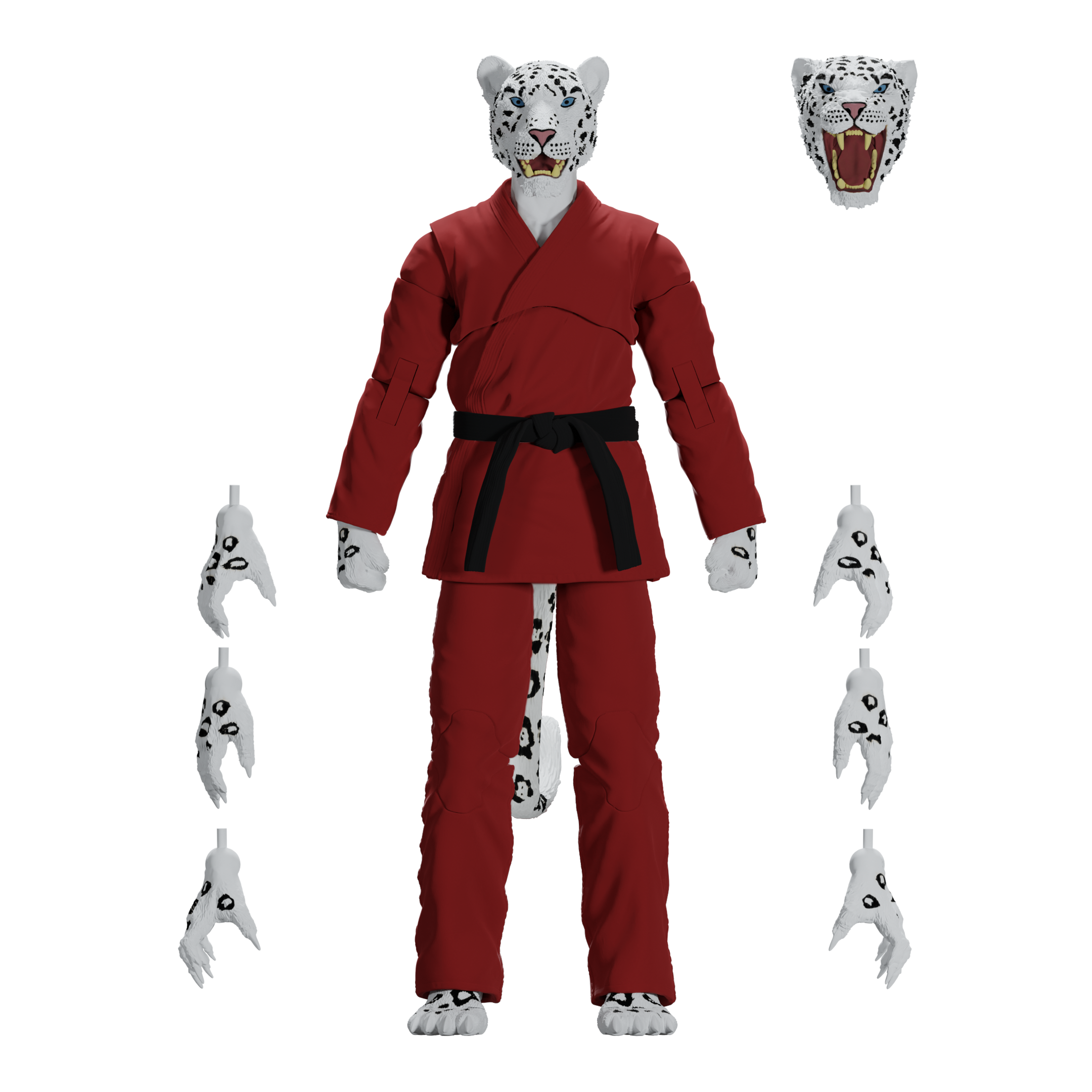 Jiu Jitsu Combat Creatures Shadow 'Ice' the Snow Leopard Action Figure