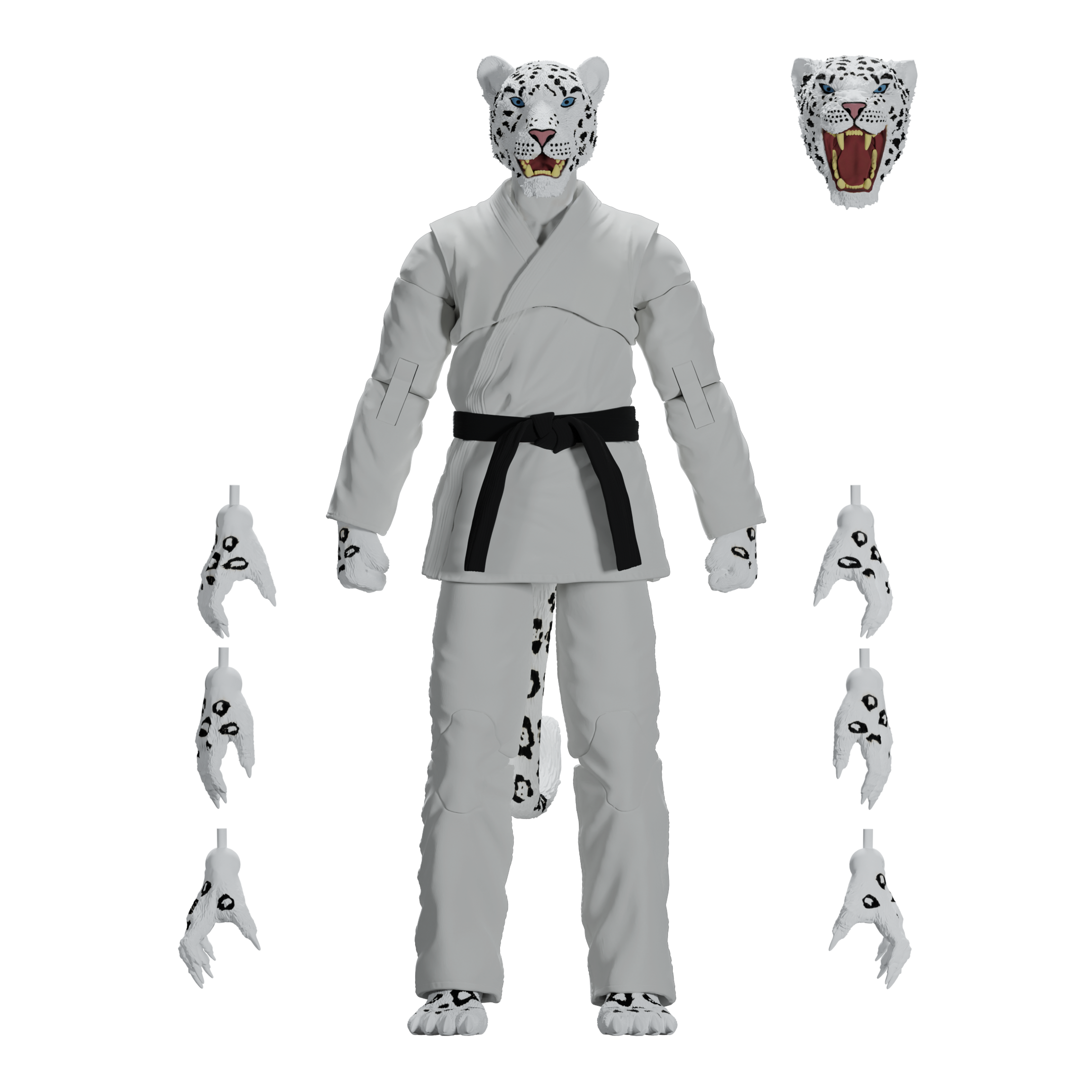 Jiu Jitsu Combat Creatures Shadow 'Ice' the Snow Leopard Action Figure