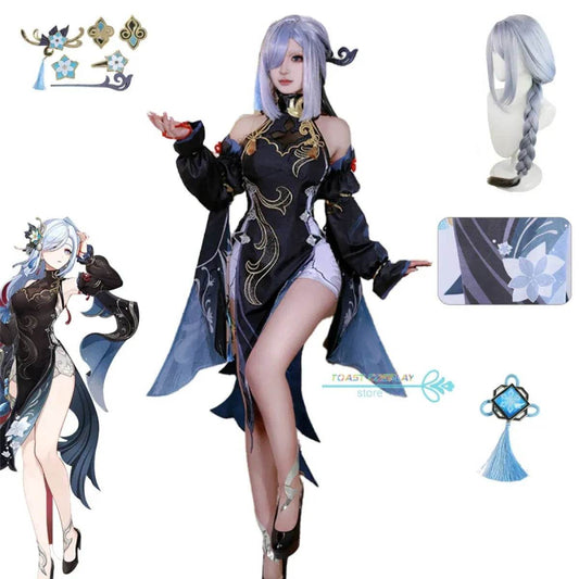 Shenhe Cosplay Costume - Costume Wig / XS / Genshin Impact