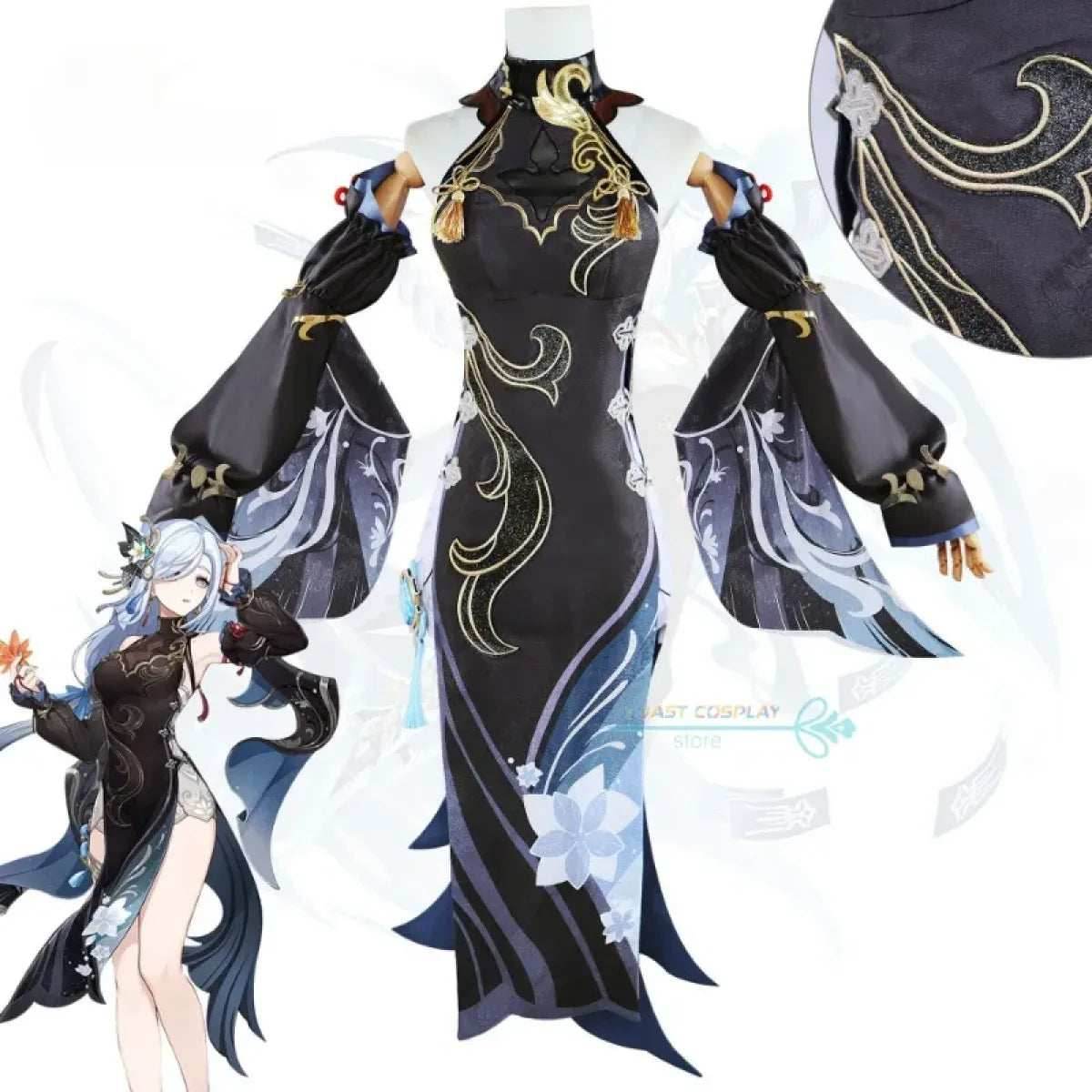 Shenhe Cosplay Costume - Costume Wig / XS / Genshin Impact