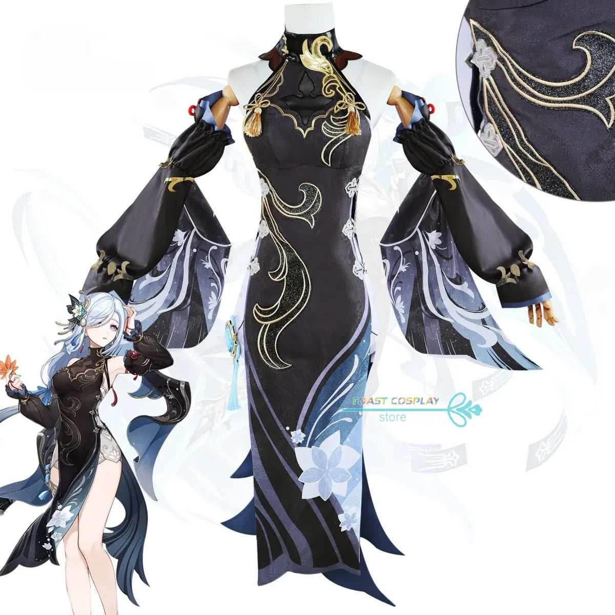 Shenhe Cosplay Costume - Costume Wig / XS / Genshin Impact