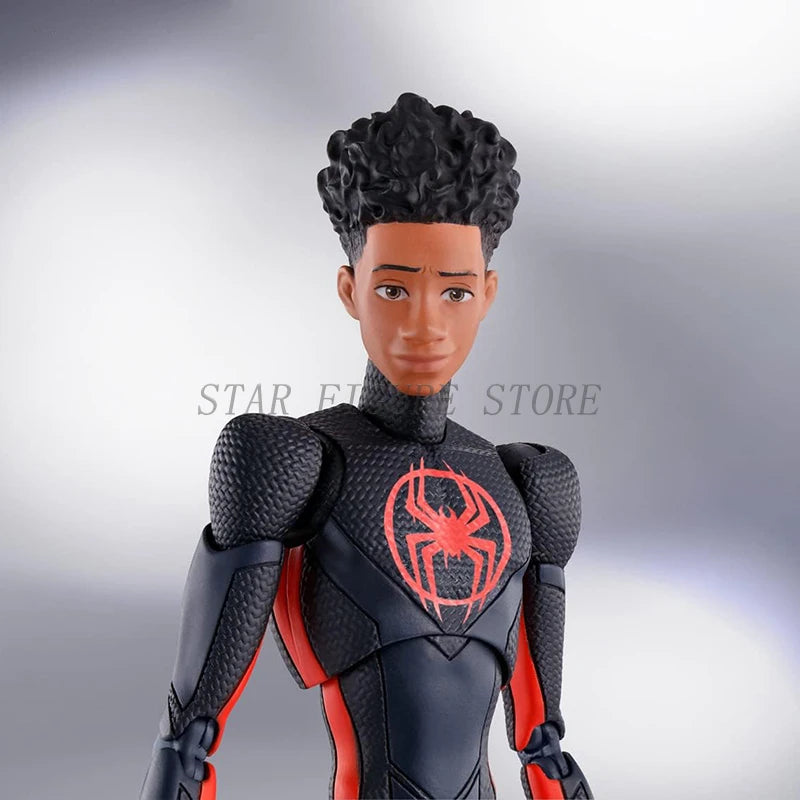 SHF Spider-Man Across the Spiderverse Miles Morales Action Figure PVC Collectible Model 15cm Marvel CT Spiderman Figurine Toys