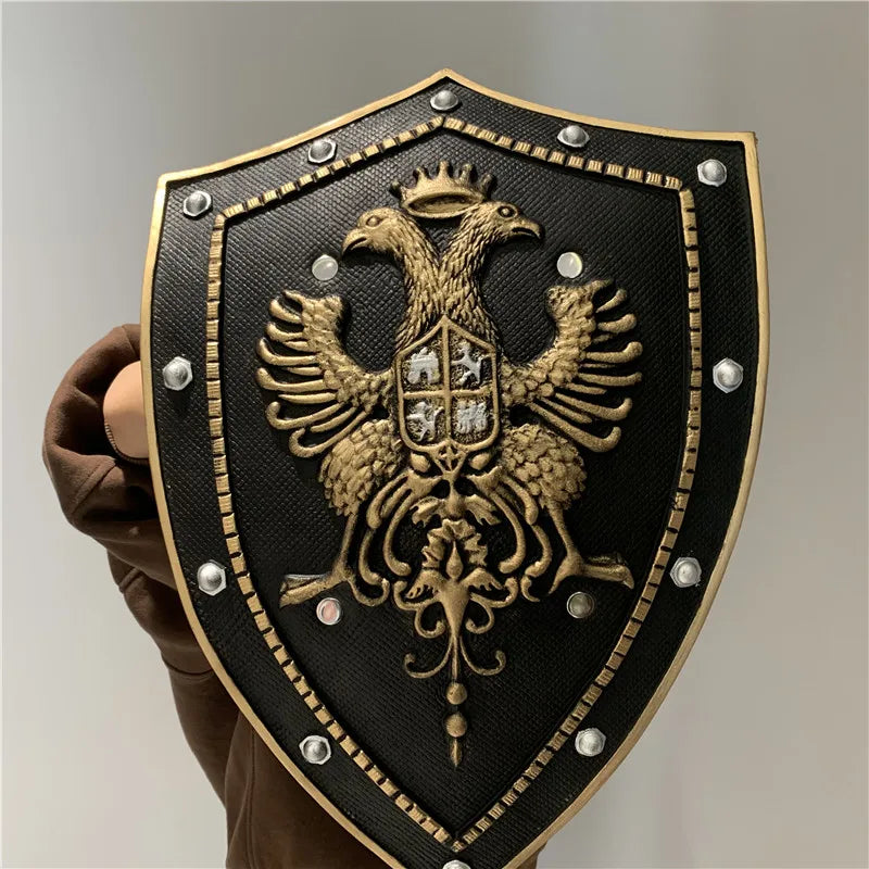 FigureCrazy Cosplay 1:1 Shield Medieval Warrior Royal Guard Black Eagle Crown Shield Weapon Prop Anime Role Cos Gift Safety PU