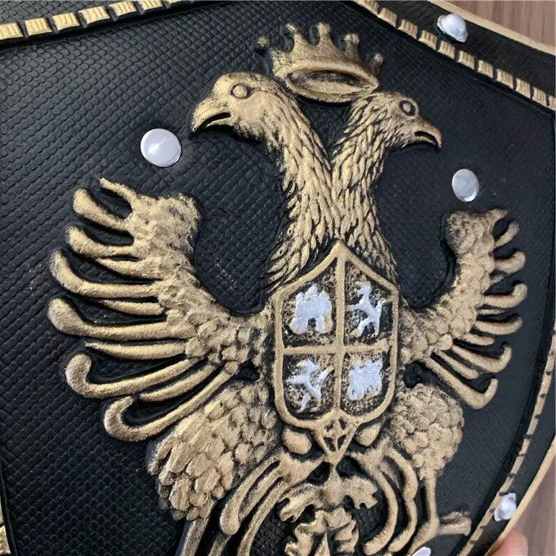 Shield Medieval Warrior Royal Guard Black Eagle pu