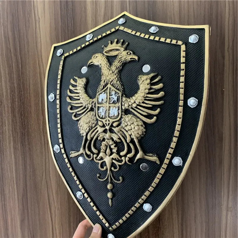 Shield Medieval Warrior Royal Guard Black Eagle pu