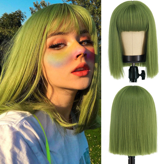 Short Straight Bangs Chemical Fiber Wig