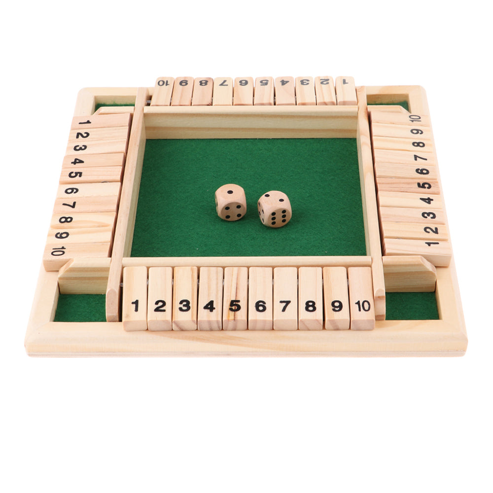 Shut The Box Wooden Dice Game Board for Kids & Adults