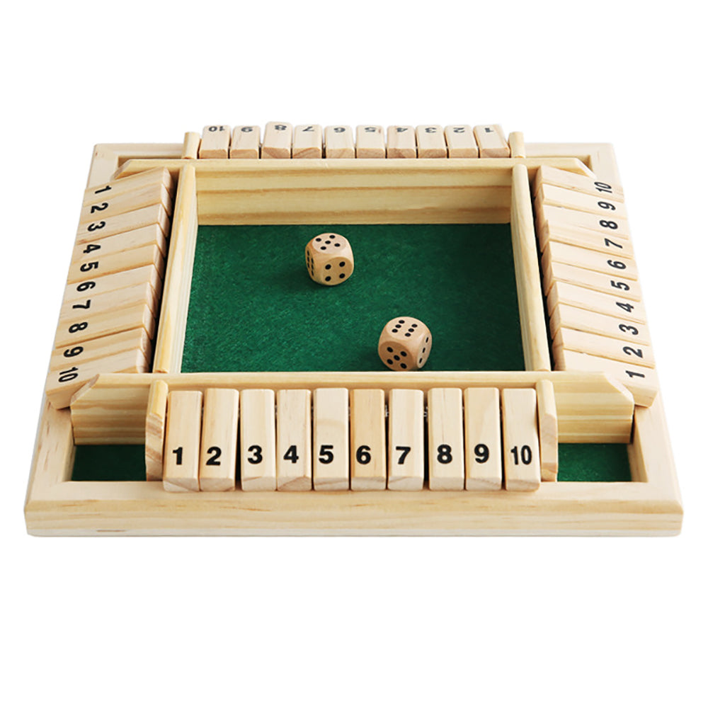 Shut The Box Wooden Dice Game Board for Kids & Adults