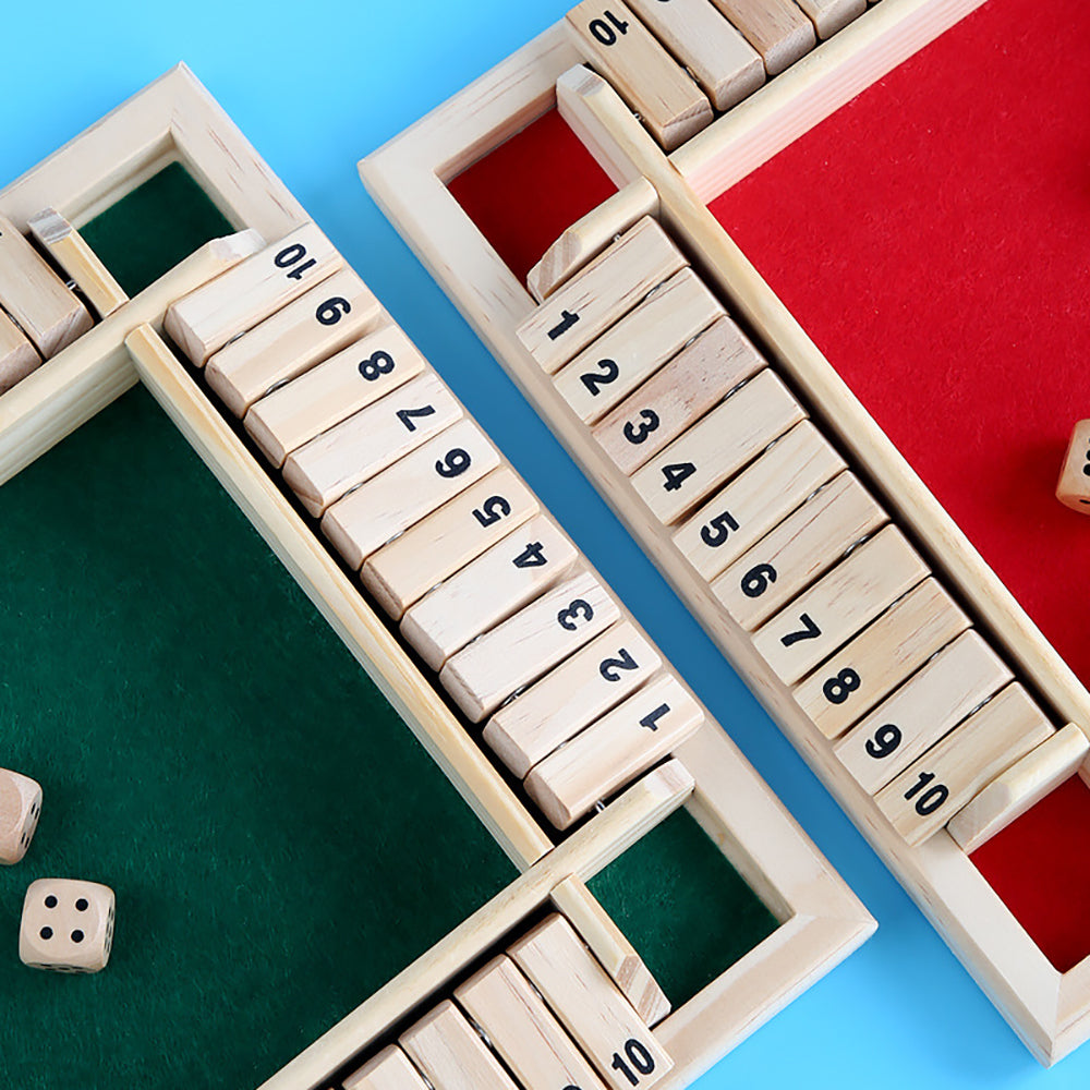 Shut The Box Wooden Dice Game Board for Kids & Adults