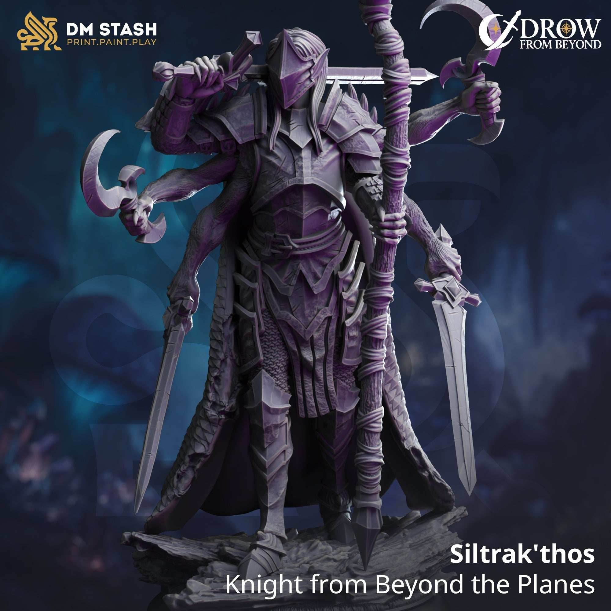 Siltrak'thos, Knight from Beyond the Planes (Six-Armed Aberration) - 32mm Scale