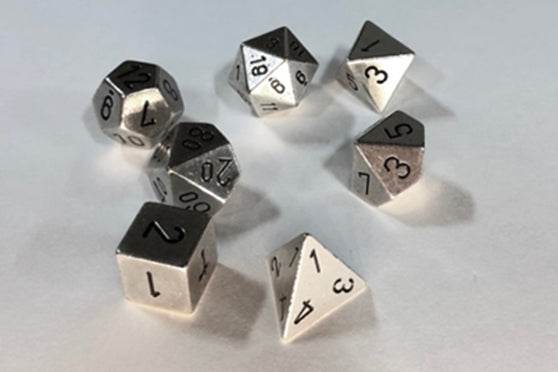 Silver Color Solid Metal Poly 7-Die Set - 