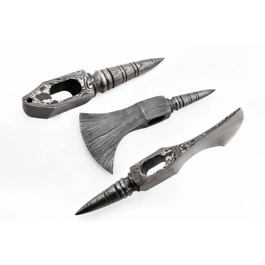 Single-Bit Bearded Axe Head with Tapered Spike Poll