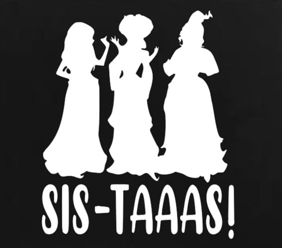 Sistahs Hocus Pocus Witch Vinyl Decal Sticker Halloween Horror Metaphysical