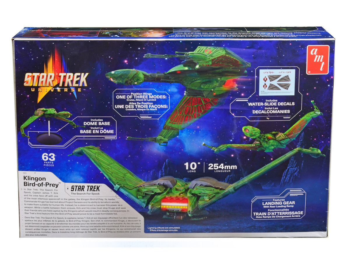 Skill 2 Model Kit Klingon Bird-of-Prey Spacecraft "Star Trek III: The Search For Spock" (1984) Movie 1/350 Scale Model by AMT