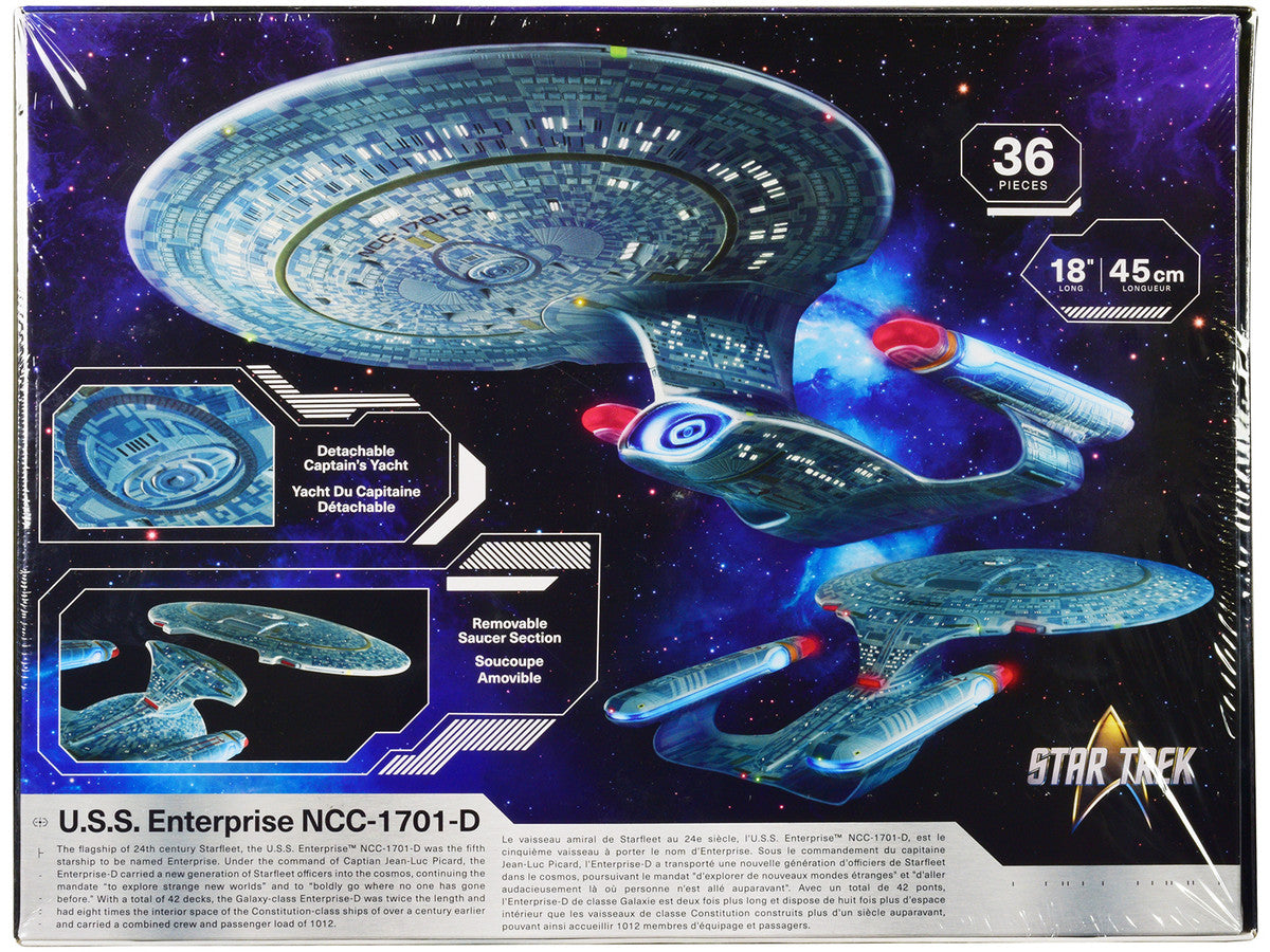 Skill 2 Model Kit U.S.S. Enterprise NCC-1701-D Space Ship "Star Trek: The Next Generation" (1987-1994) TV Series 1/1400 Scale Model by AMT